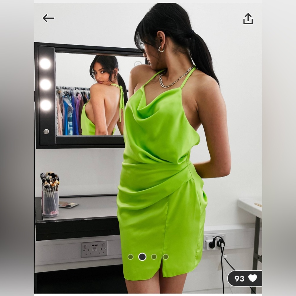Satin Halter Neck backless mini dress